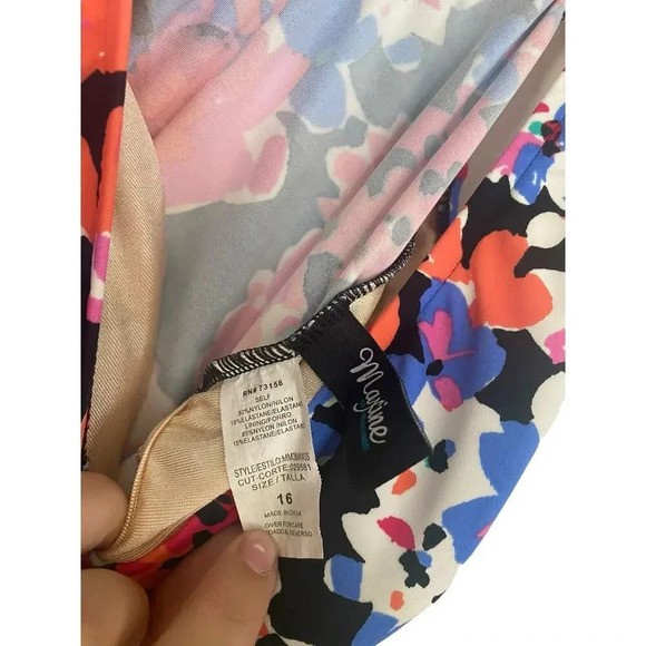 Maxine of Hollywood Multicolor Floral Modest Swimdress Bathing Suit Size 16 - Picture 2 of 5